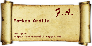 Farkas Amália névjegykártya